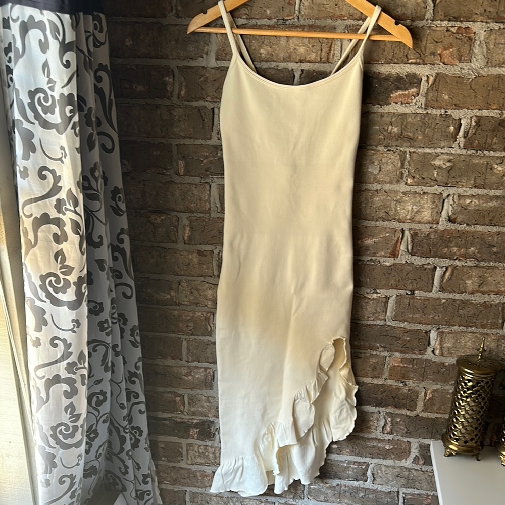 Elegant Asymmetrical Cream Dress